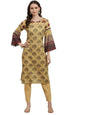 Womanista Women Cotton Abstract Straight Kurta