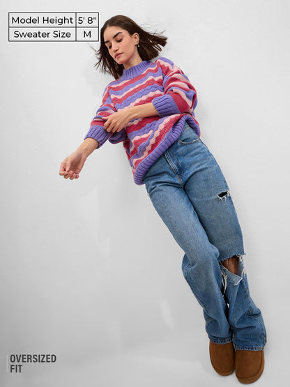 The Souled Store Originals : Cherry Blossom Women Oversized Sweater