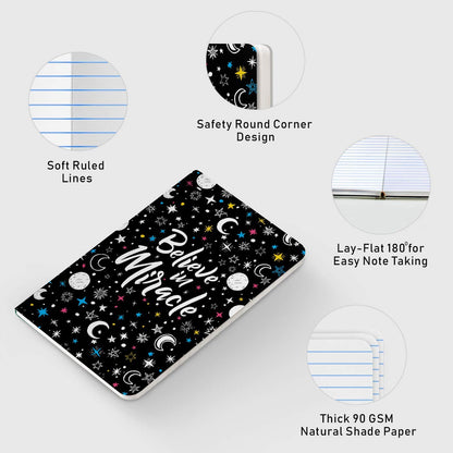 Factor Notes Notebook: 90 Gsm, B6, Ruled, 112 Pages Journal Diary (Believe In Miracle)