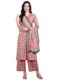 Idalia Coral Printed Kurta Set With Dupatta