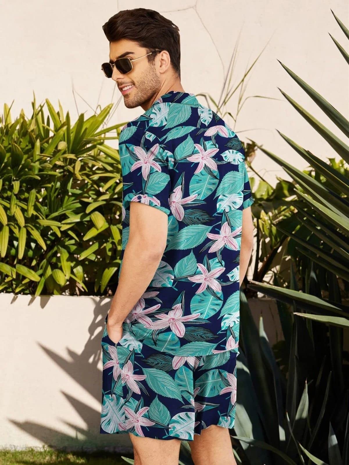 Leriya Fashion Mens Rayon Printed Co-Ord Set, Multicolour, Xs