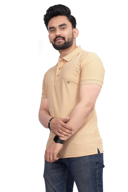 More & More MenS Solid Regular Fit Polo