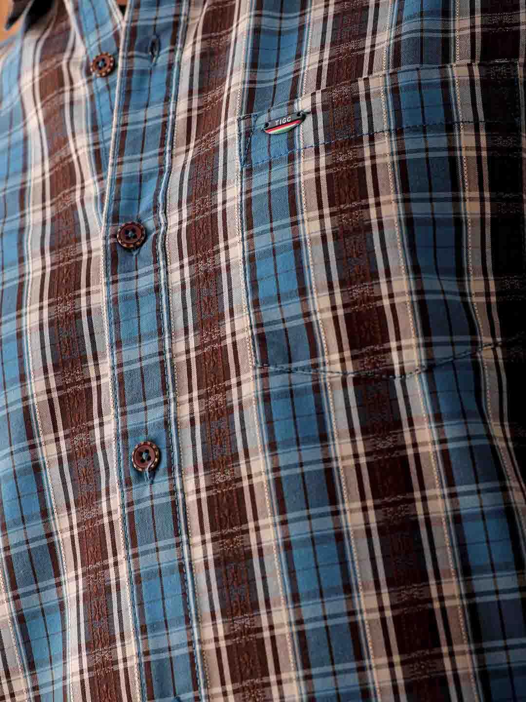 The Indian Garage Co Mens Slim Fit Shirt (1223-SHCHYD-12-01_Navy