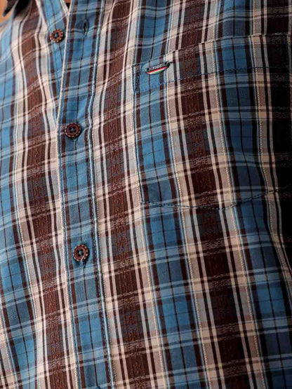 The Indian Garage Co Mens Slim Fit Shirt (1223-SHCHYD-12-01_Navy