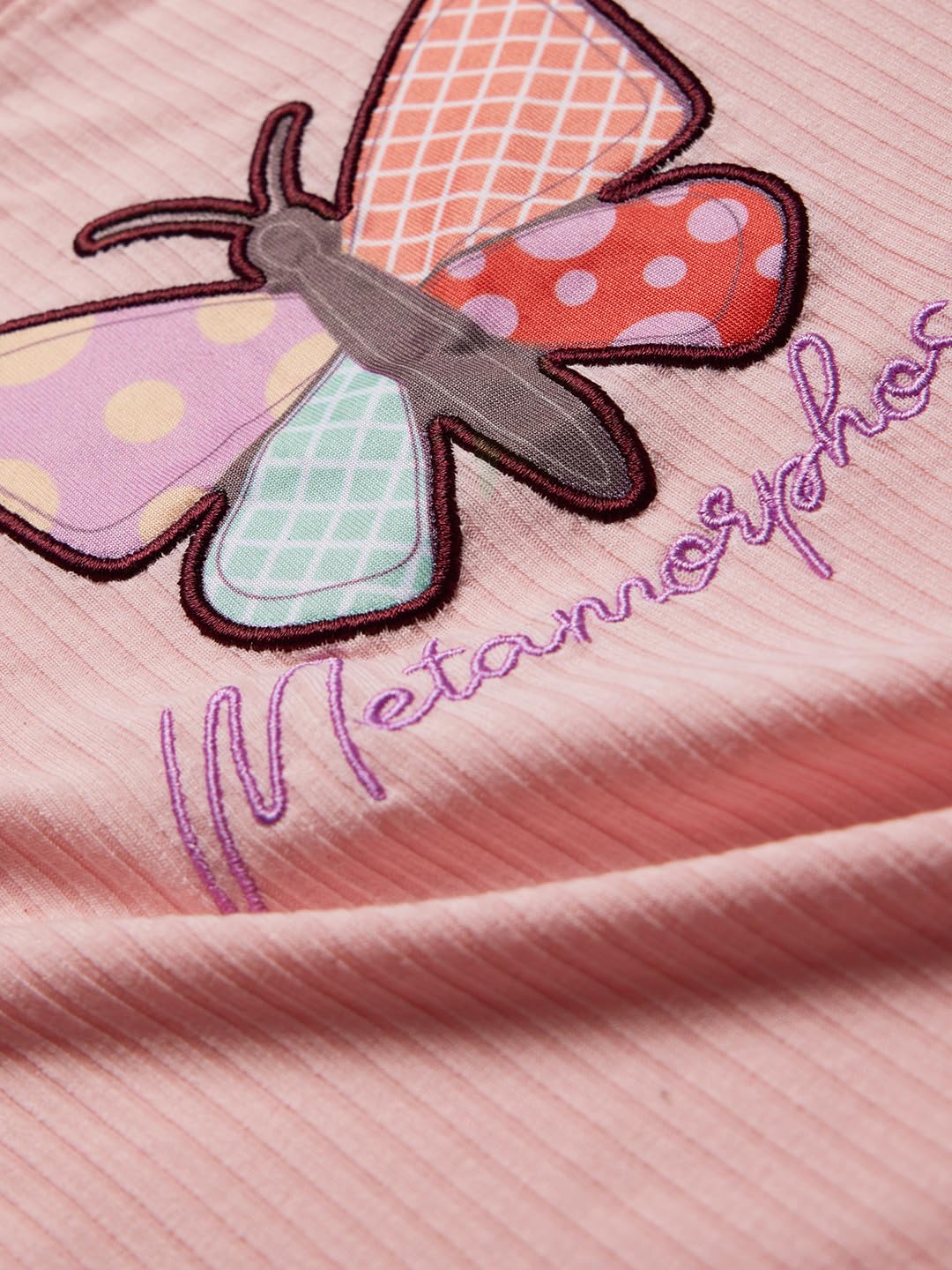 The Souled Store Metamorphosis Young Girls Round Neck Multicolor Graphic Printed Cotton T-Shirts