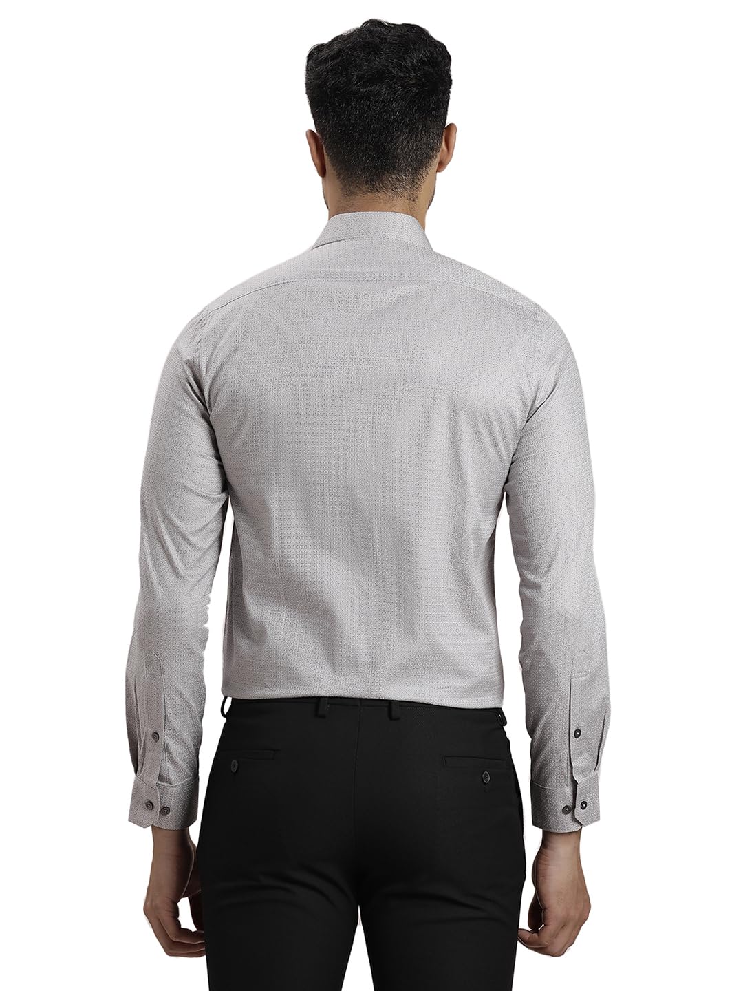 Turtle Men 100% Cotton Slim Fit Grey Formal Shirt