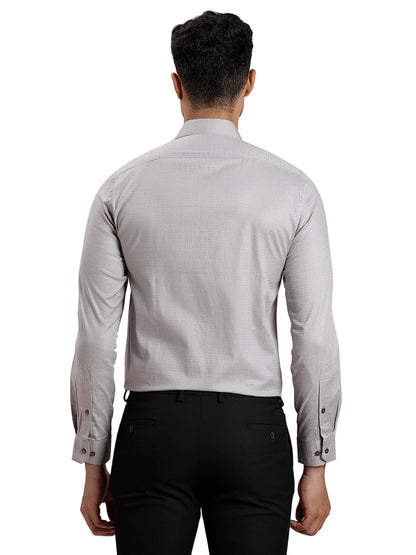 Turtle Men 100% Cotton Slim Fit Grey Formal Shirt