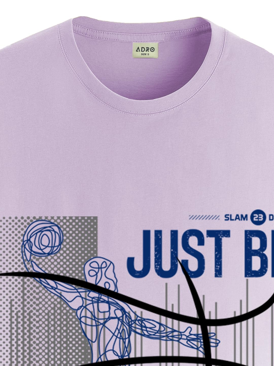 ADRO Men's Graphic Printed 100% Cotton T-Shirt - Regular Fit, Printed T-Shirts for Men (RN24-BCL-PU_Purple)