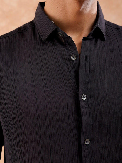 The Indian Garage Co Mens Slim Fit Shirt (0923-SHHTRS-01_Black