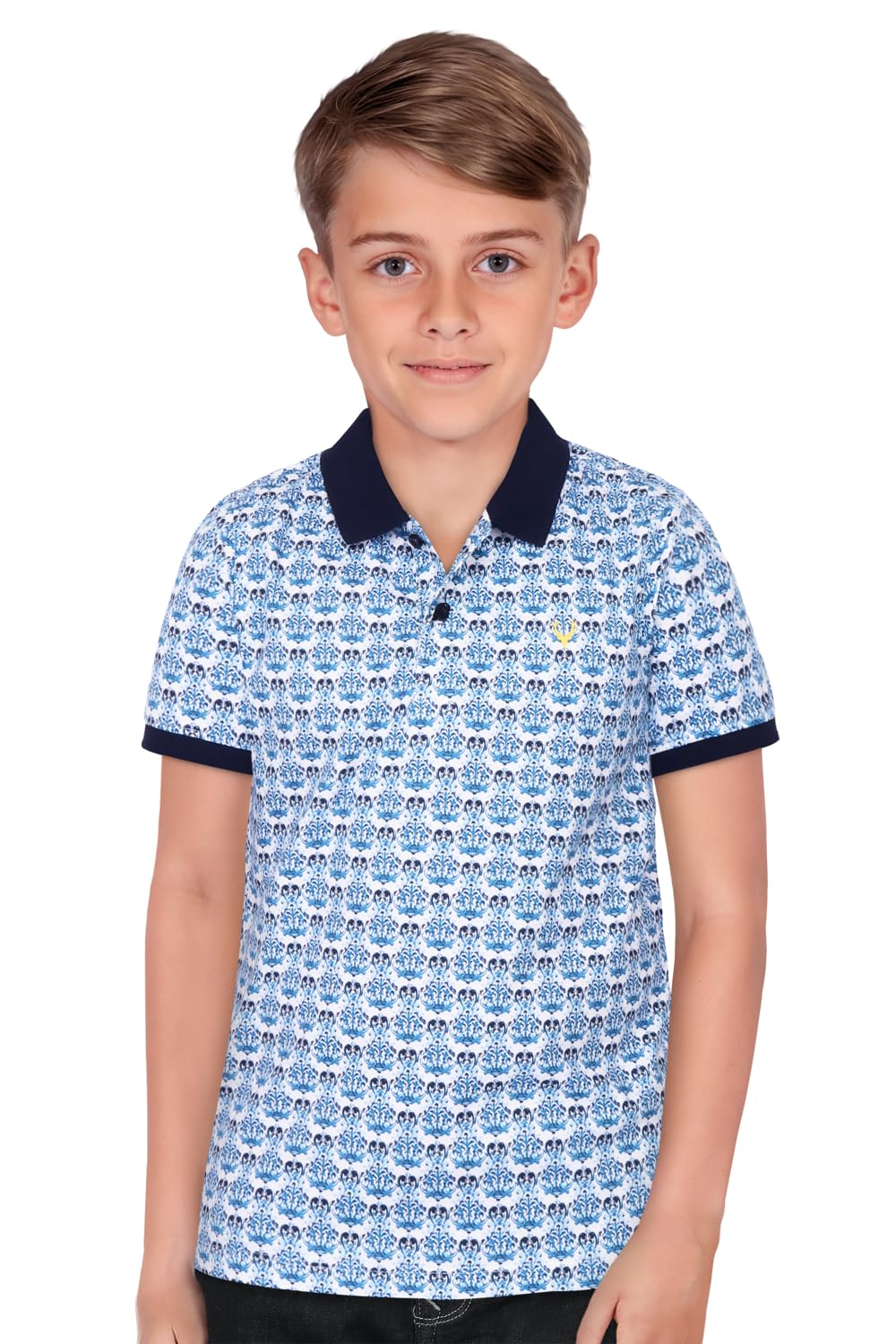Allen Solly Boys Regular Fit Printed Casual Half Sleeve Short Sleeve Polo Shirt