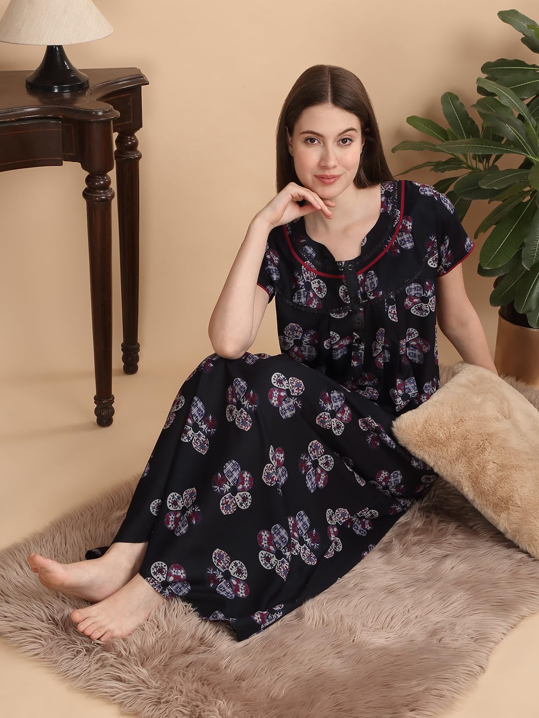 Sweet Dreams Women Printed Night Dress