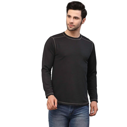Rigo Polyester T-Shirt for Men | Round Neck, Solid T-Shirt for Men | Full Sleeves T-Shirt for Men | Casual Wear, Stylish T-Shirt