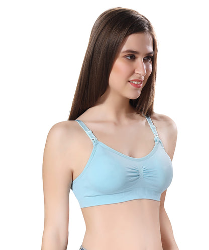 Fabme WomenS Nylon Non Padded Wire Free Maternity Bra Sea Green