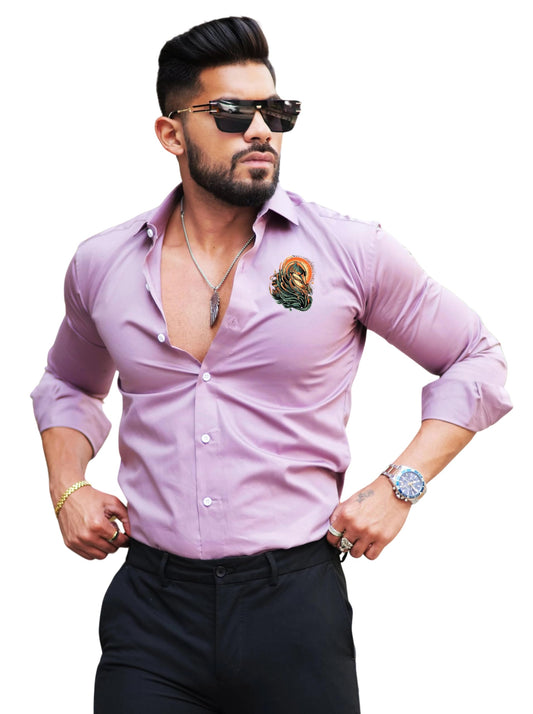 Indoprimo MenS Stylish Solid Satin Casual Shirt For Men Full Sleeve - Bird