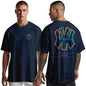 Peppyzone Mens Oversized Fit T-Shirt (PZ-OST-Trendy42_Navy Blue