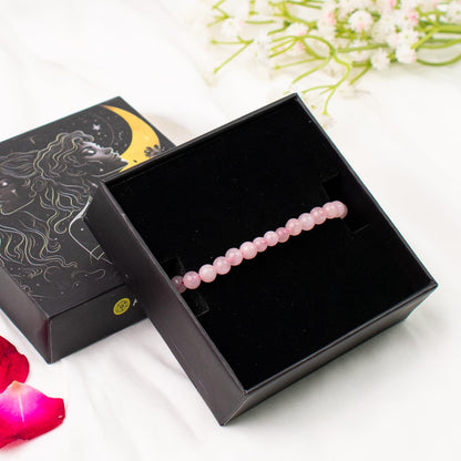 Astrotalk Rose Quartz Bracelet for Women (6mm Beads) | Rose Quartz Crystal of Love for Self-Love & Emotional Healing | Hand Bracelet for Women | Gift for Woman | Valentine Gift for Girlfriend