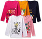 T2F Girls Cotton Printed Regular Fit Full Sleeve T-Shirt(Pack of 5)