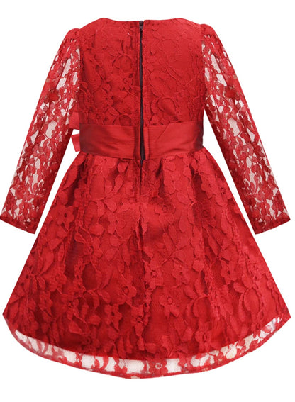 A.T.U.N. Girls Double Bow Dress Red