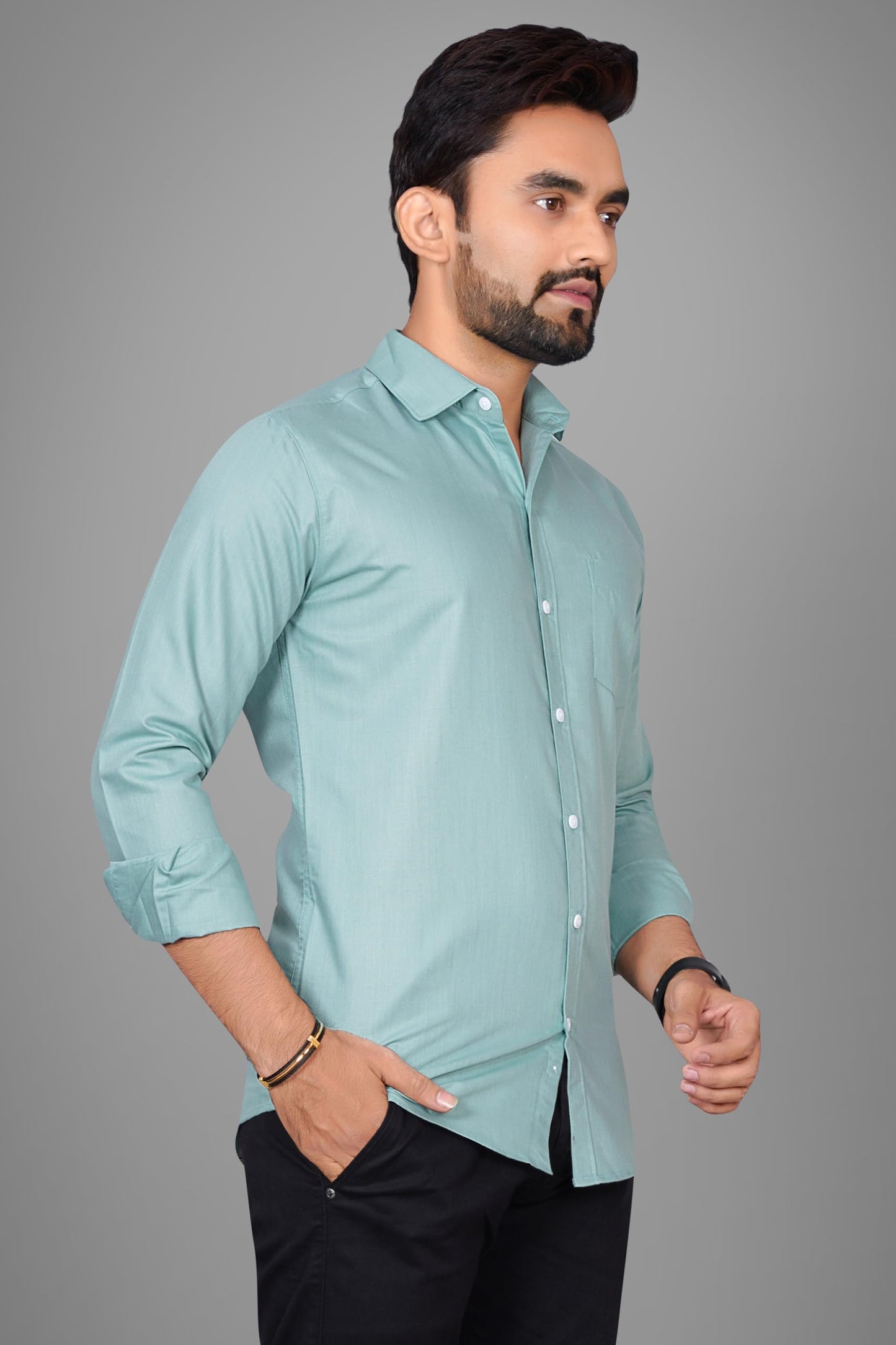 Besix Full Sleeve Green Formal Shirt For Men Cotton Regular Fit Casual - Pure Premium Branded Shirts For Men Formal Stylish Slim