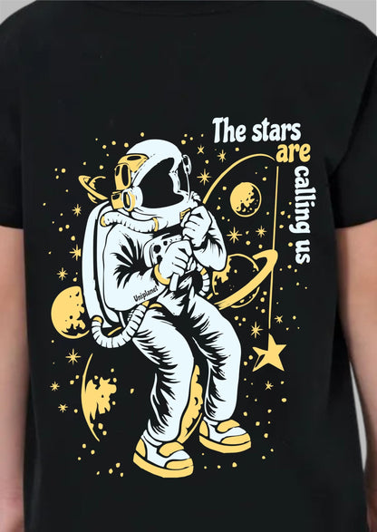 Uniplanet Store GirlS Cotton Blend T-Shirts With Space Theme Graphic Printed Half Sleeves Round Neck Regular Fit And Standard L