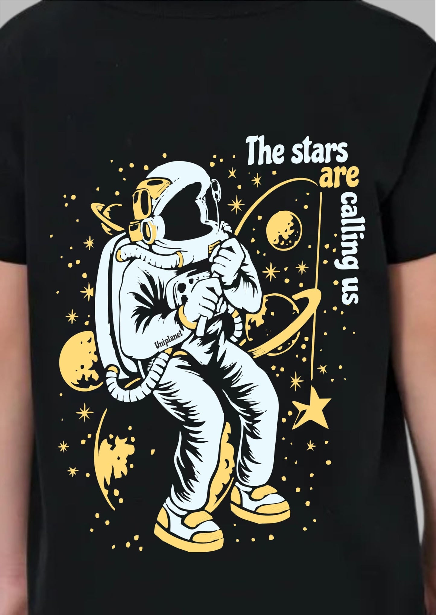 Uniplanet Store GirlS Cotton T Shirt With Round Neck Half Sleeves Graphic Printed Space Theme Regular Fit And Standard Length B