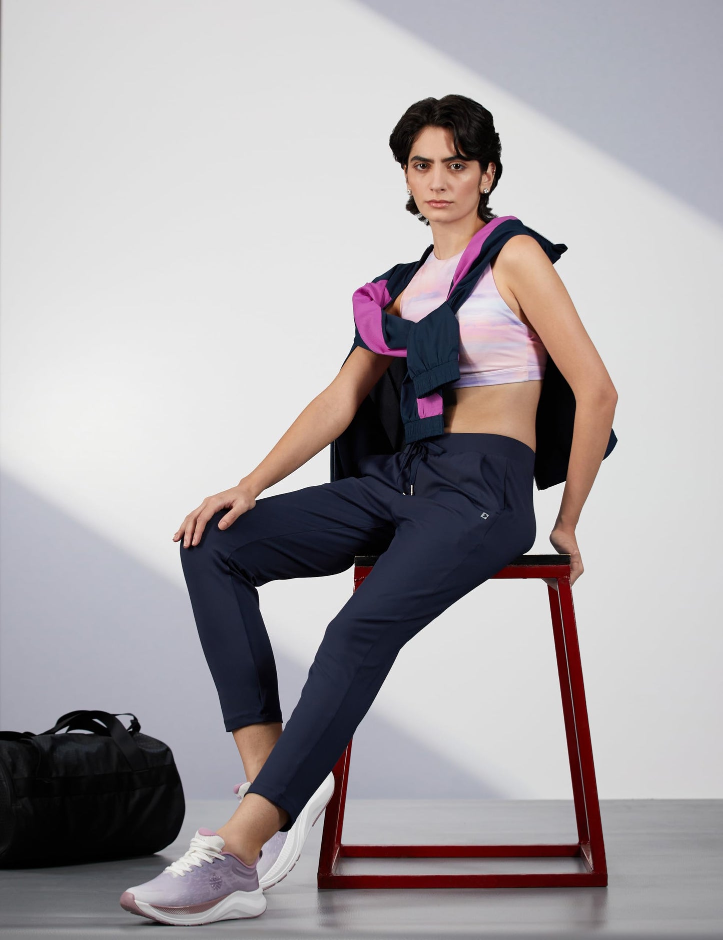 Enamor Athleisure Womens Mid Rise Relaxed Fit 7/8 Length Quick Dry 4 Way Stretch Antimicrobial Smart Active Travel Pants - E068-