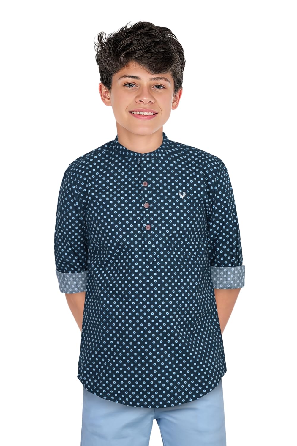 Allen Solly Boys Regular Fit Printed Casual Cotton Full Sleeve T-Shirt
