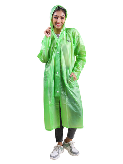 RUPA Rainsuit Women Waterproof PVC Raincoat with Hood & Carry Bag | Lightweight Rainwear for Women with Front Zip | Solid Color
