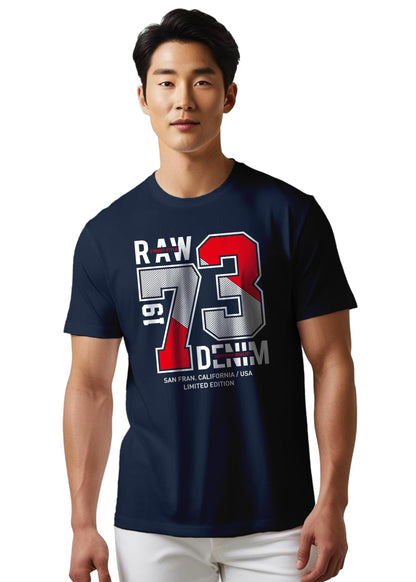 Peppyzone Mens Regular Fit T-Shirt (PZ-Number-1213_Navy Blue4