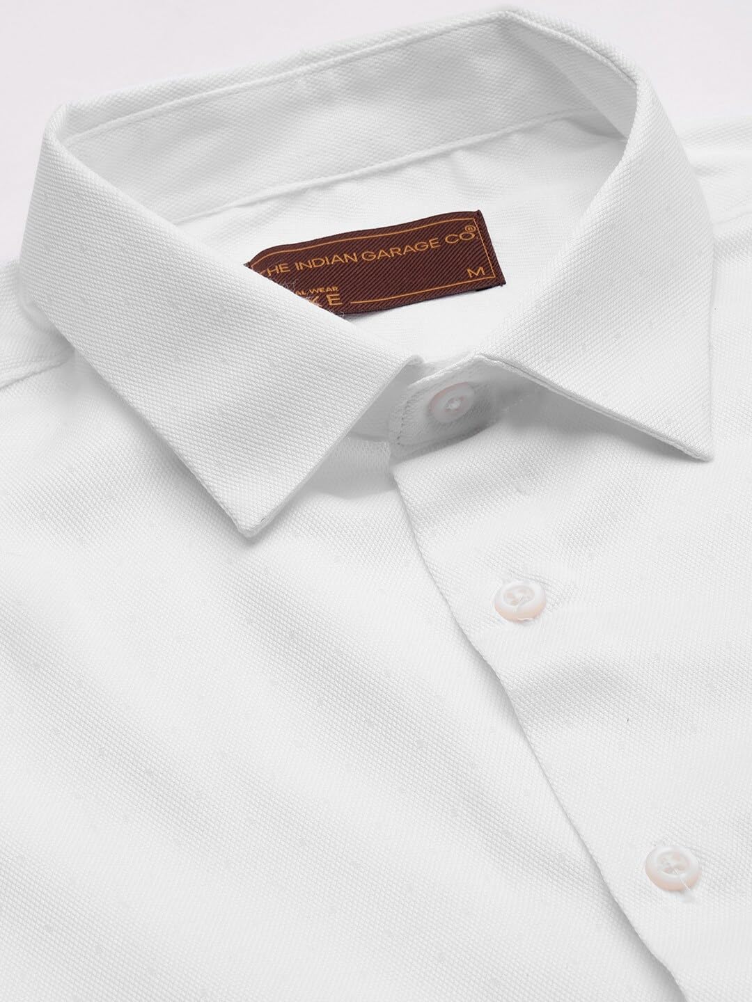 The Indian Garage Co Men White Slim Fit Solid Formal Shirt