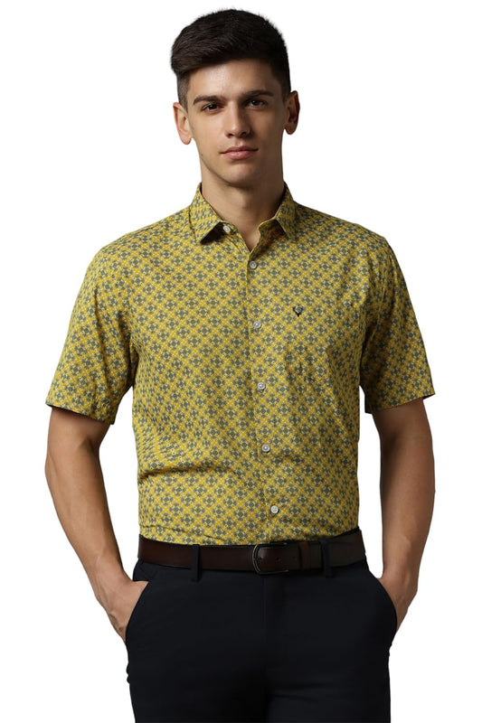 Allen Solly Men Slim Fit Printed Formal Half Sleeve Short Sleeve Shirt