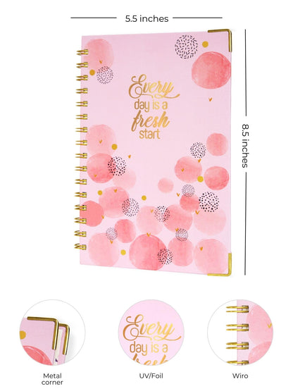 Doodle Undated Daily Planner I A5 I Hard Cover I Wiro Bound I192 Ruled Pages I 80 Gsm I Lay Flat Design I Metal Corners I Plan Y