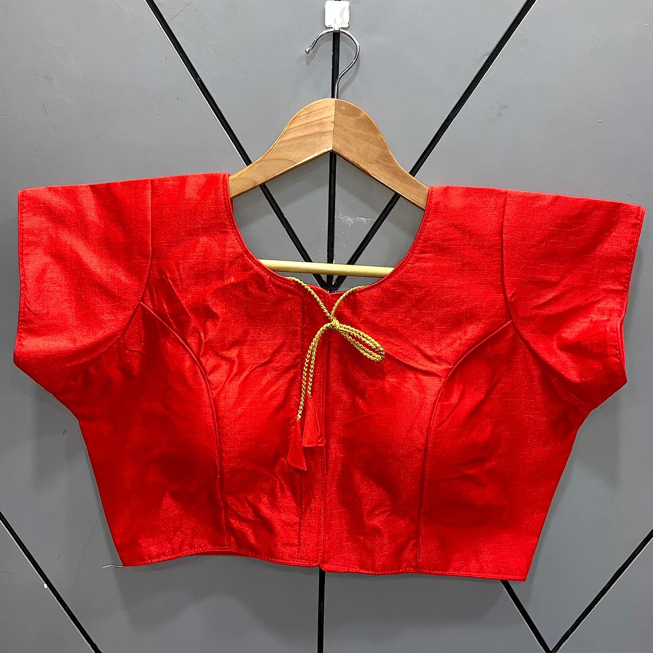 Vihu Fashion Womens Phantom Silk Short Sleeves Readymade Saree Blouse