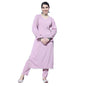 Varanga Women Plus Size Grey Empire Gathered A-Line Kurta Paired with Tonal Bottom  Stylish & Comfortable Ethnic Wear for Plus-S