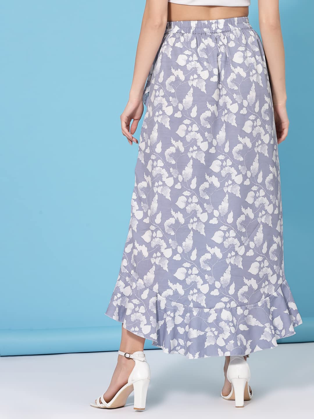 OOMPH! Long Skirts for Women Grey - msk006