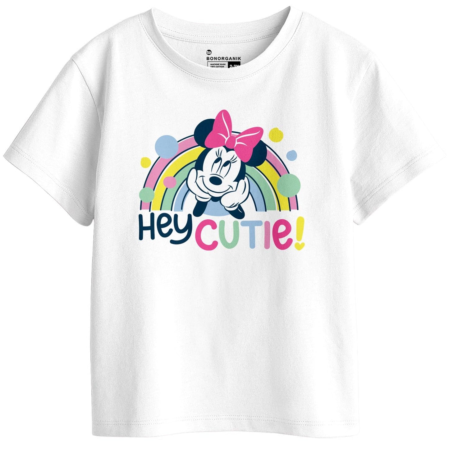Bon Organik Girls Regular Fit T-Shirt (BON11416_White