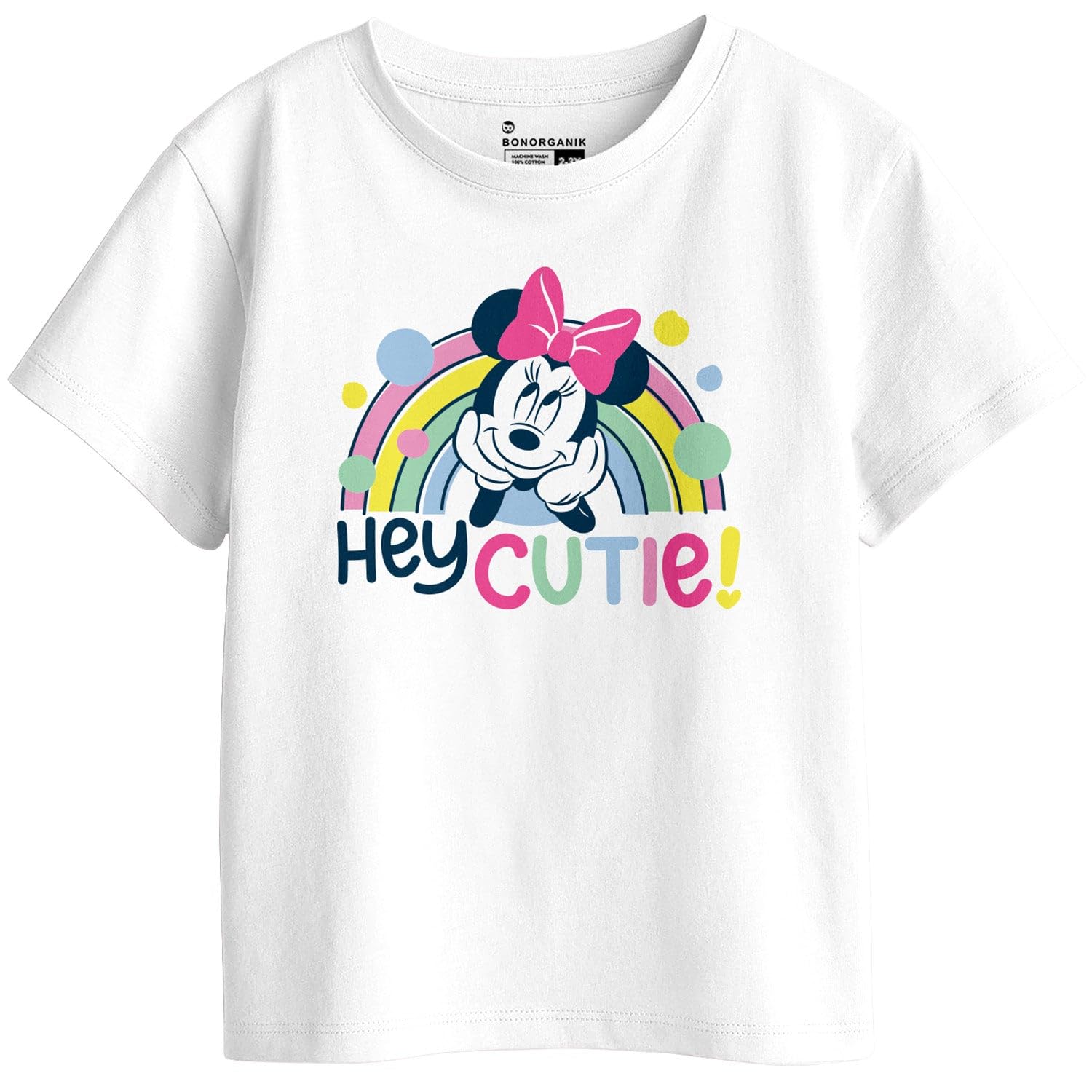 Bon Organik Girls Regular Fit T-Shirt (BON11416_White