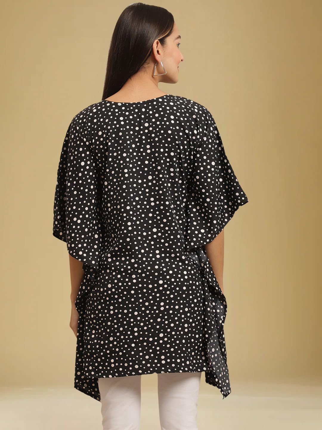 Tee Projekt Casual Crepe Kimino Sleeves WomenS Kaftan Dress Ll Elegant Casual & Everyday Kurta (Pack Of 3)