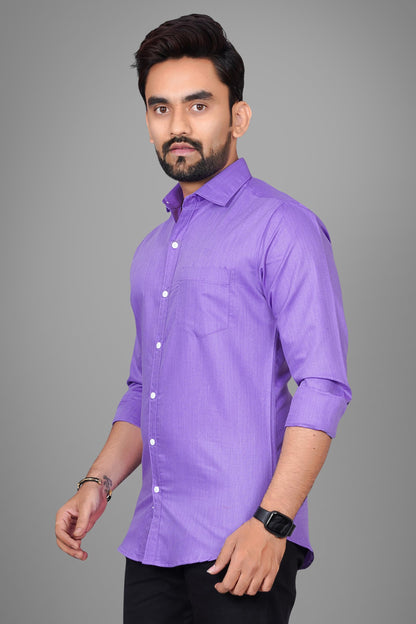 Besix MenS Cotton Blend Solid Shirt With Spread Collared Full Sleeve Button Closure Curved Hem Straight Length And One Pocket |
