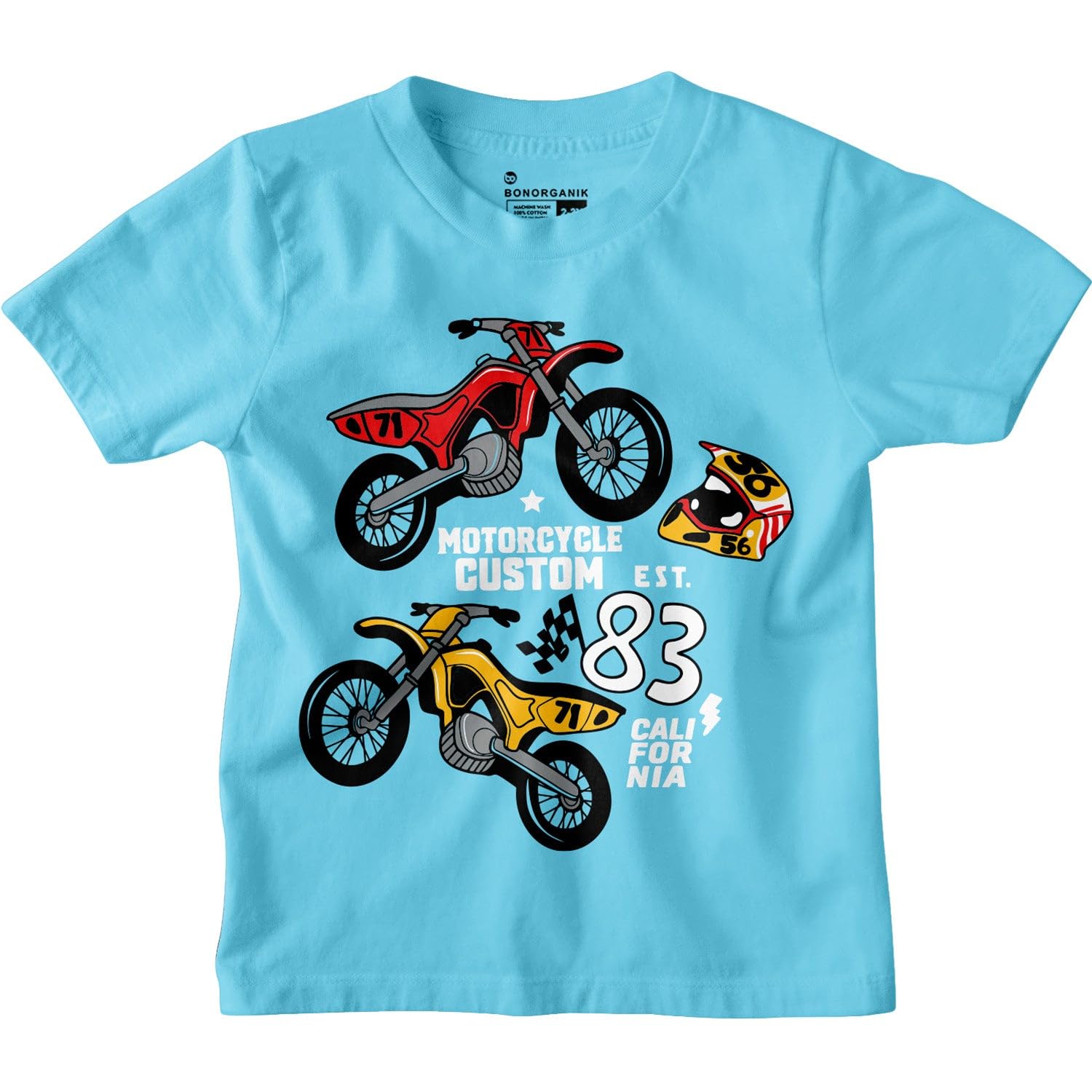 Bon Organik Boys Regular Fit T-Shirt (BON12161_Blue