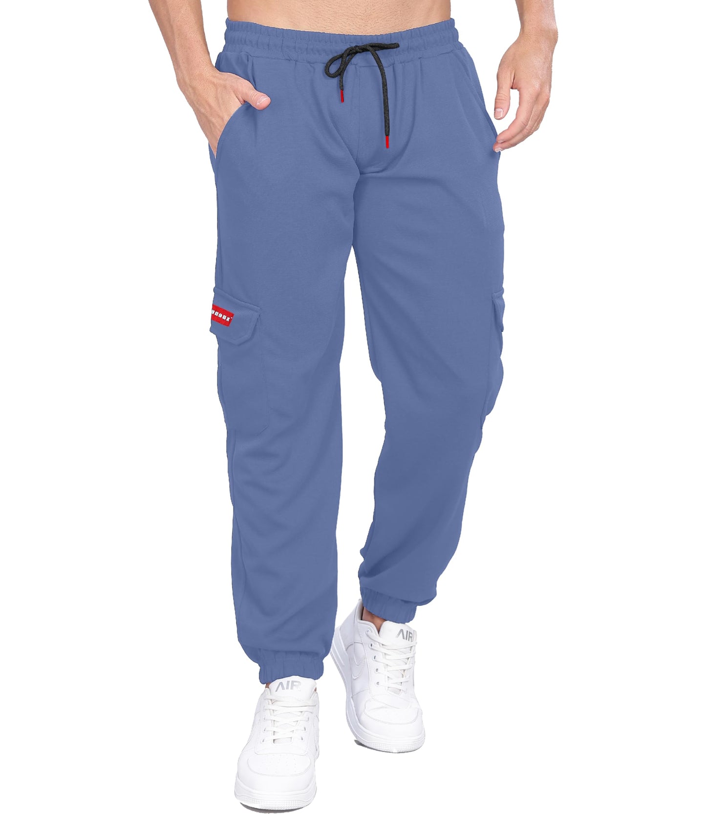 SHODOX Mens Casual Regular Fit Cargo Trackpant with Drawstring, Elastic Bottom with Side Pockets (Pack of 1)