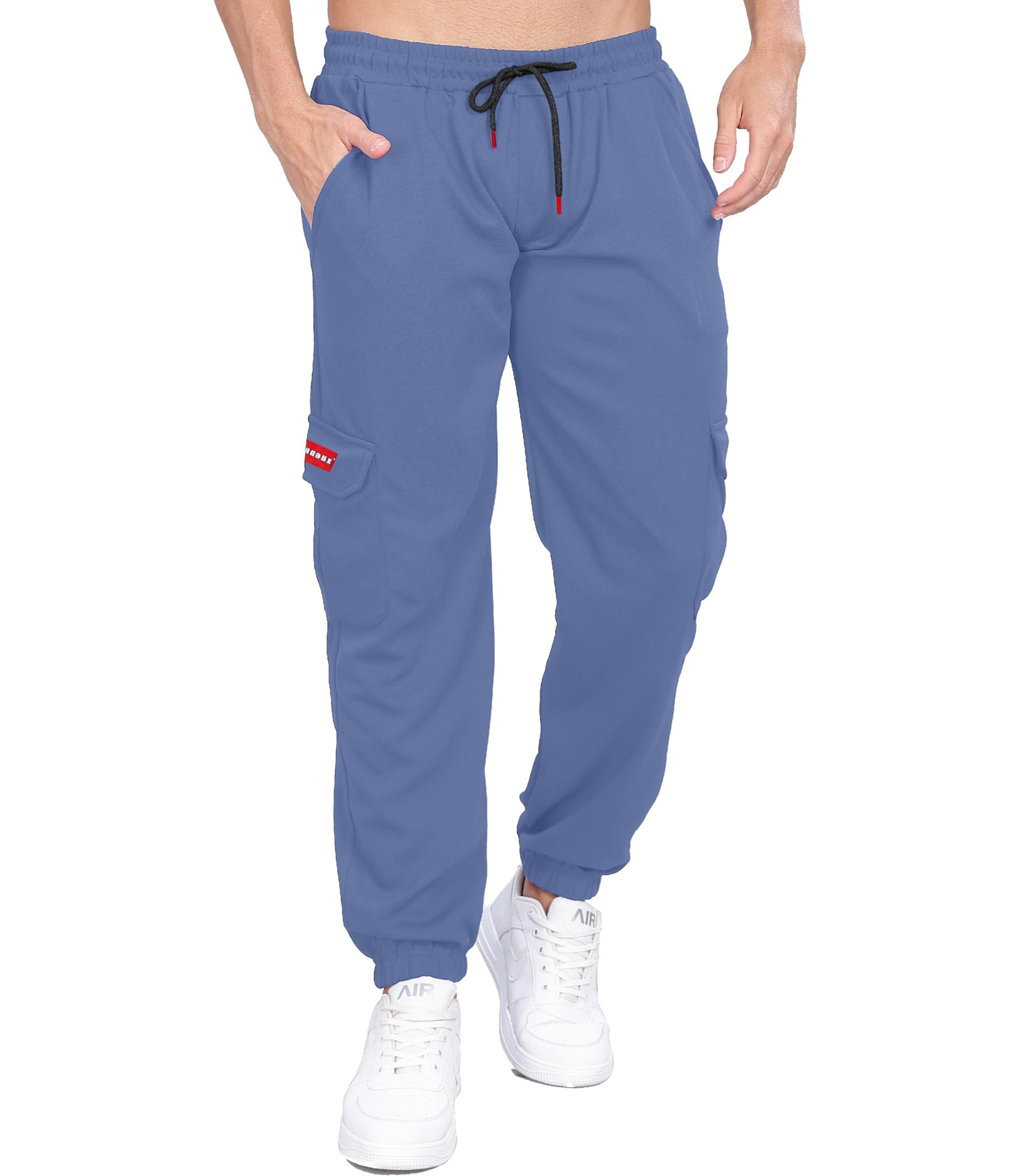 SHODOX Mens Casual Regular Fit Cargo Trackpant with Drawstring, Elastic Bottom with Side Pockets (Pack of 1)