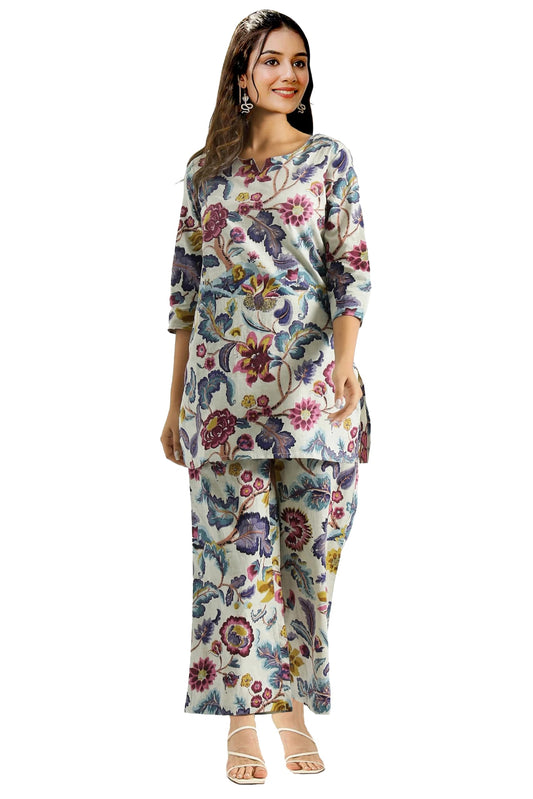 Toochki WomenS Multi Color Floral Printed Rayon Stitched Kurta & Kurtis | Kurti Set For Women | A Line Kurti Set | 3/4 Sleeve K