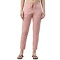 Enamor Essentials Womens Slim Fit Mid Rise Cotton French Terry Ankle Length Lounge Pants with Wide Waistband Drawstring & Side P