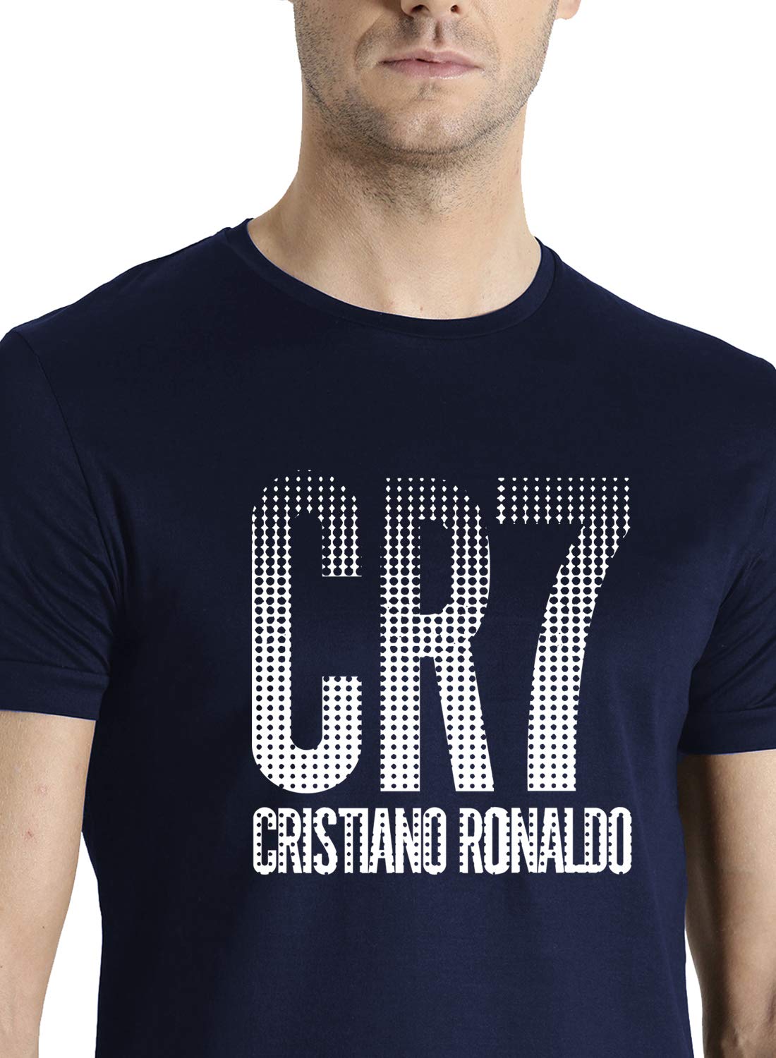 ADRO Design Printed Navy Blue T-Shirt for Men & Women (RNR-M-CR07-NB_Navy)