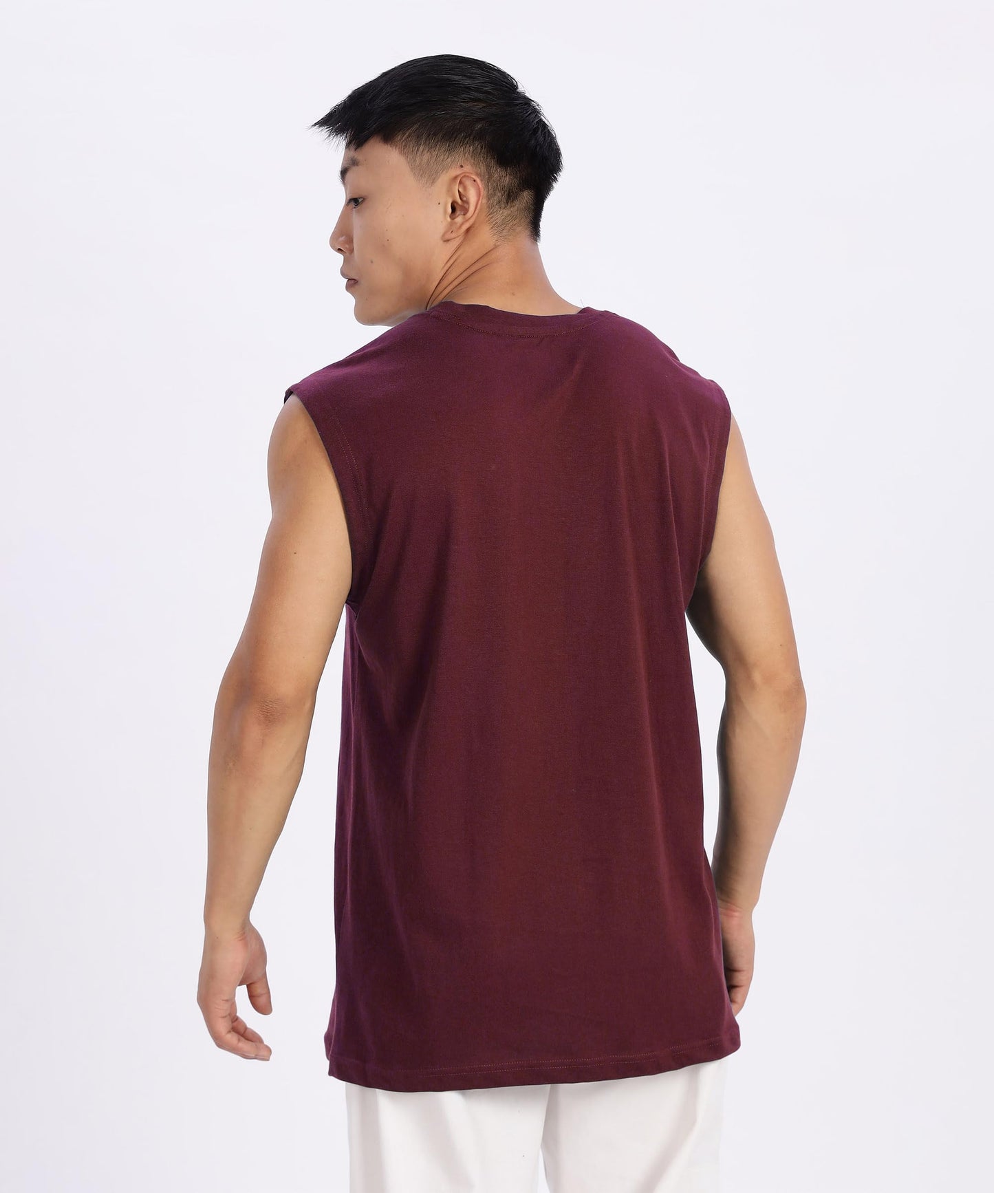SHODOX Mens 100% Cotton Tank Tops Round Neck Sleeveless Sports Loose fit Vest (Pack of 1)