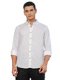 Thomas Scott Mens | Solid | Premium Irish Linen | Full Sleeve | Button Down Collar | Casual | Shirt for Men White