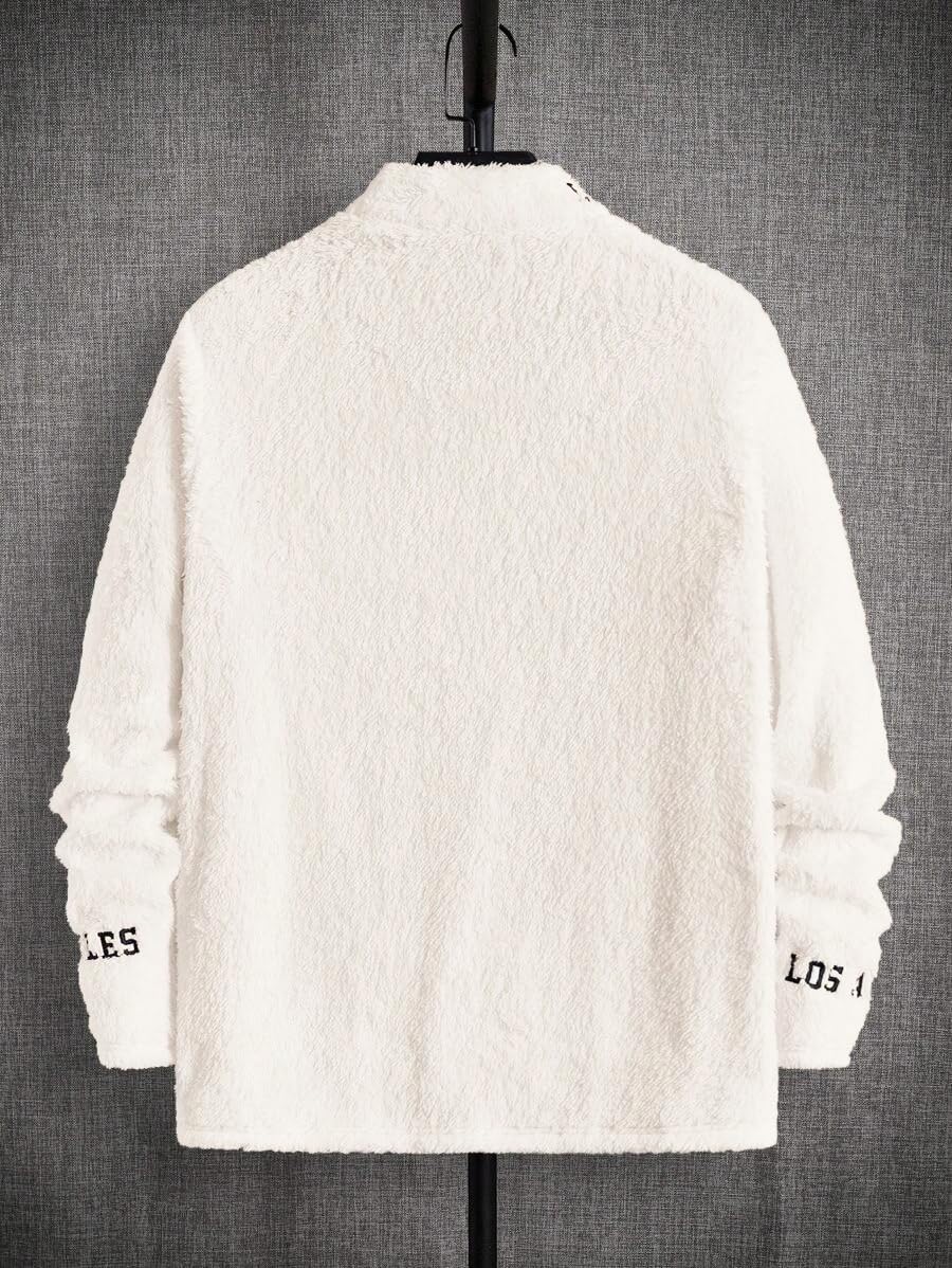 Tagas Womens Fleece Winter Sweatshirt  Cozy High Neck Pullover with Los Angeles Embroidery | Soft Warm Casual Wear for Men & Wom