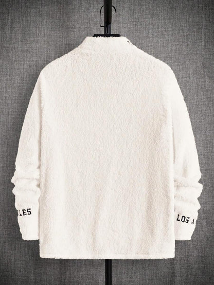 Tagas Womens Fleece Winter Sweatshirt  Cozy High Neck Pullover with Los Angeles Embroidery | Soft Warm Casual Wear for Men & Wom