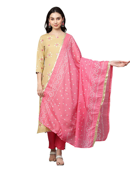 Anni Designer WomenS Cotton Straight Printed Kurta With Pant & Dupatta (Shipra Light Green_M-Light Green_Medium)